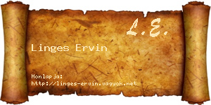 Linges Ervin névjegykártya